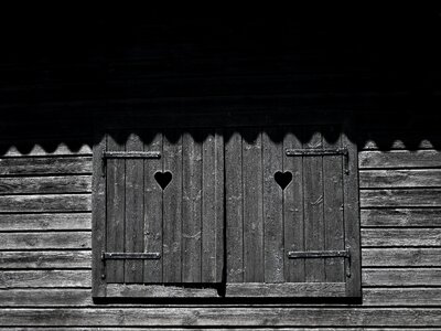 Alpine hut rustic heart photo