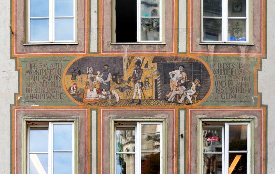 Hauptwache mural painting Marktplatz Munich
