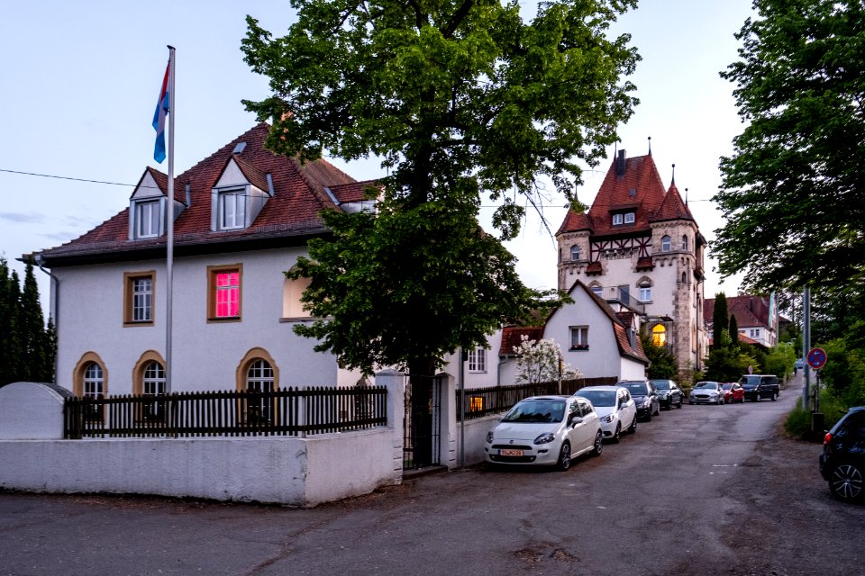 Haus der Derendingia mit Igel in Tübingen