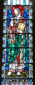 Apostle lukas stained glass