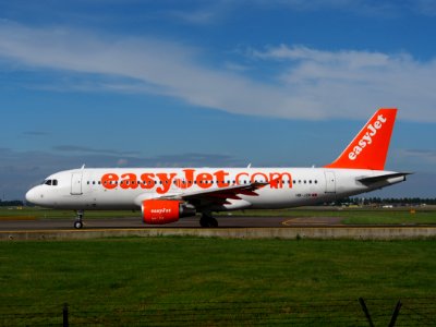 HB-JZR Airbus A320-214 easyJet Switzerland taxiing at Schiphol (AMS - EHAM), The Netherlands, 18may2014, pic-2 photo