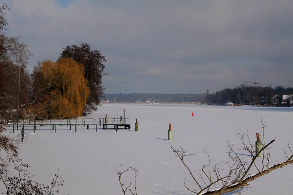 Havel from Oberhavelsteg with ice and snow 2021-02-10 11