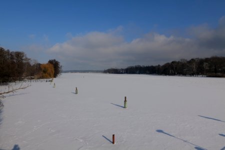 Havel from Oberhavelsteg with ice and snow 2021-02-10 08