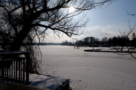 Havel from Aalemannkanalbrücke with ice and snow 2021-02-10 07