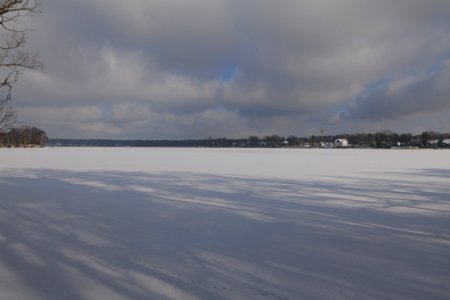 Havel with Konradshöhe with ice and snow from Hakenfelde 2021-02-10 01