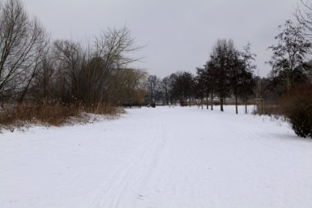 Havel promenade Nieder Neuendorf with snow 2021-02-09 03