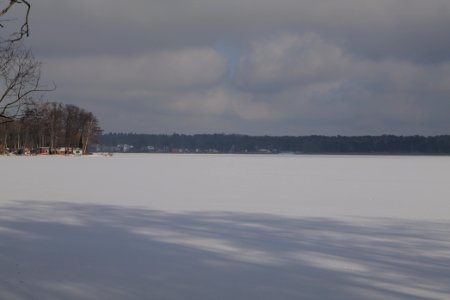 Havel with Konradshöhe with ice and snow from Hakenfelde 2021-02-10 02