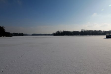 Havel with Valentinswerder with ice and snow from Hakenfelde 2021-02-10 06