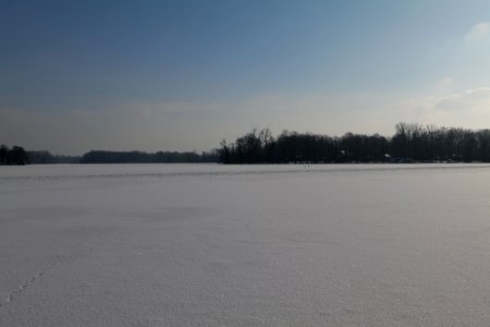 Havel with Valentinswerder with ice and snow from Hakenfelde 2021-02-10 07