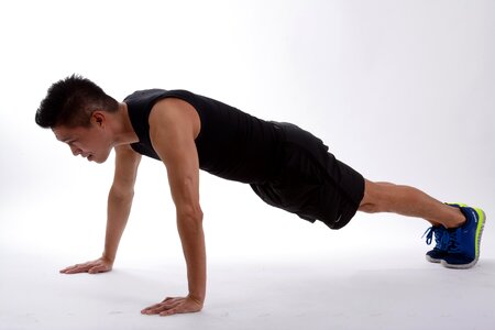 Pilates face man body man