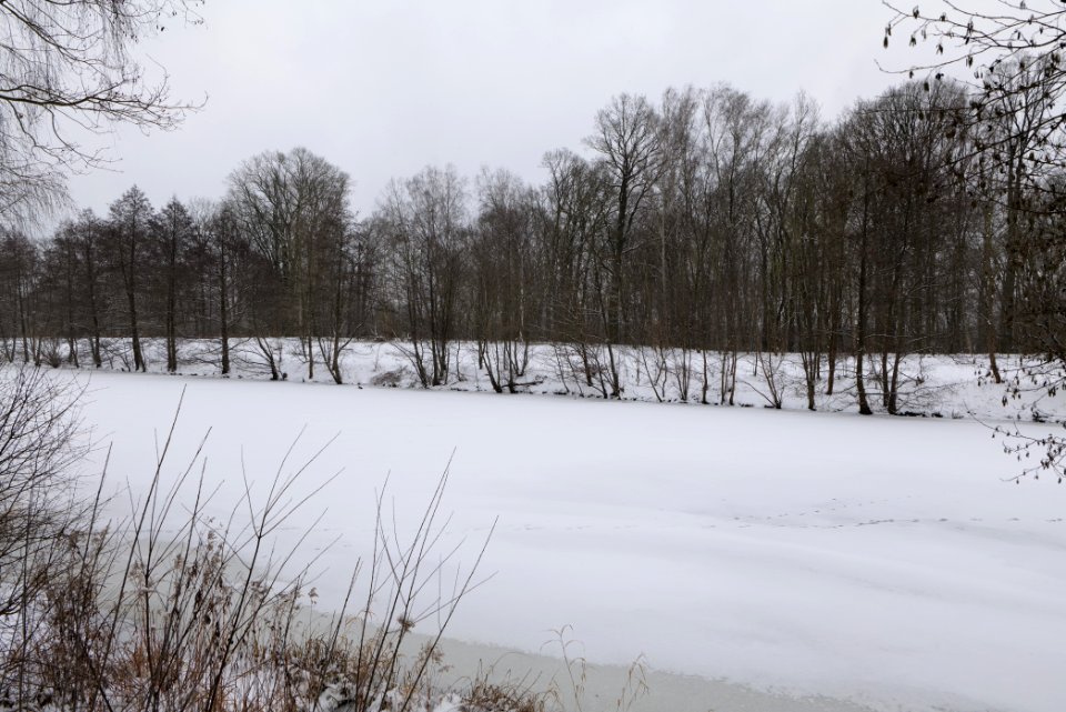 Havelkanal in Hennigsdorf with ice and snow 2021-02-09 01