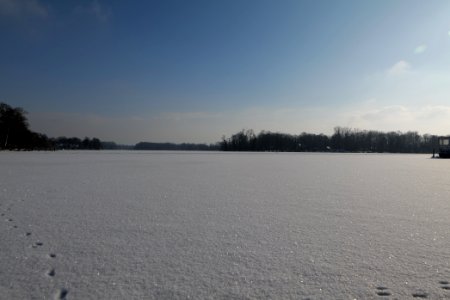 Havel with Valentinswerder with ice and snow from Hakenfelde 2021-02-10 08