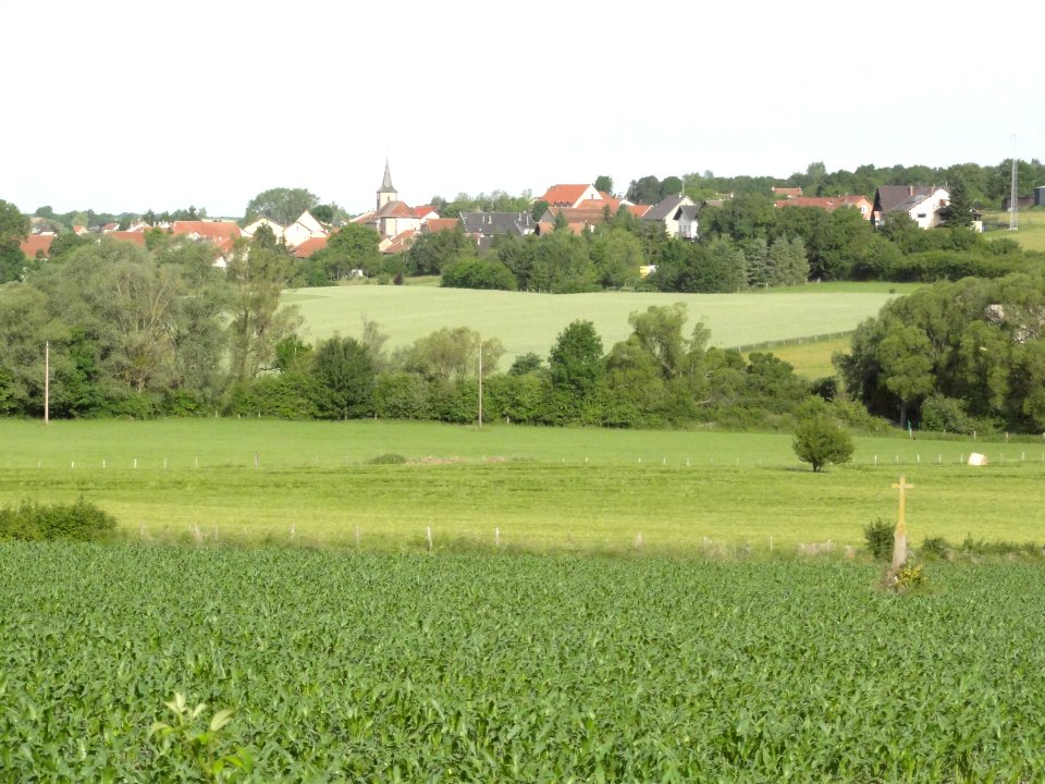 Haut-Clocher (Moselle) paysage, vue du village