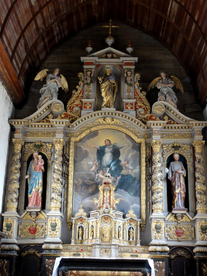 Hautot-l'Auvray (Seine-Mar.) église, autel principal, retable