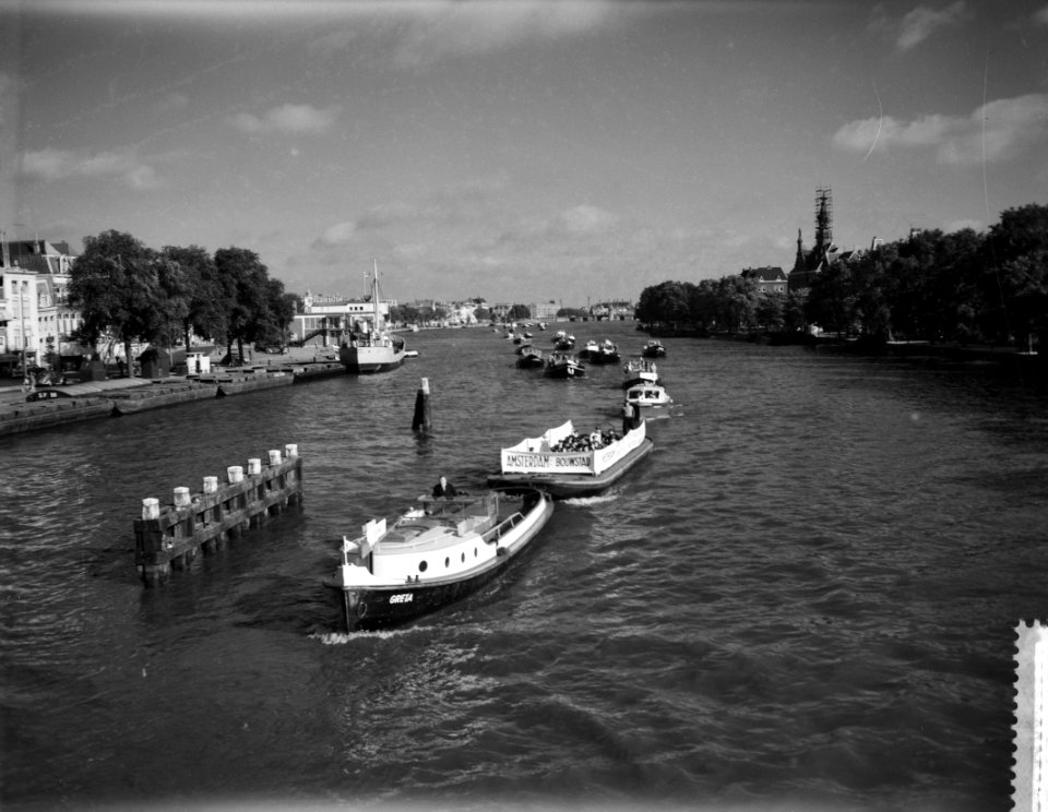 Havenrallye 1959 door haven en grachten van Amsterdam de sleepboten tijdens de r, Bestanddeelnr 910-4423