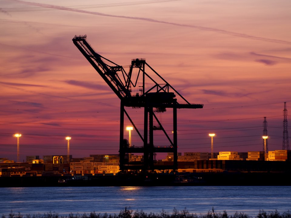 Harbour crane in Port of Antwerp