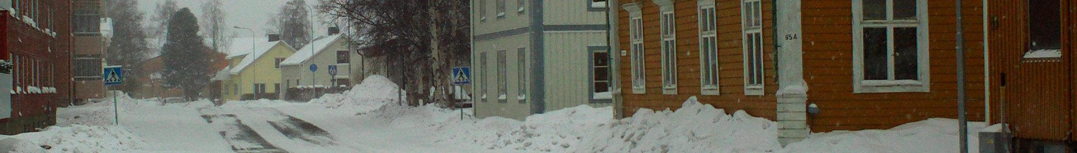 Haparanda banner Street with snow