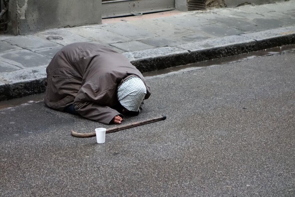 Beggar poverty italy street begging