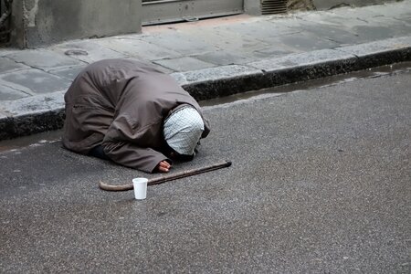 Beggar poverty italy street begging