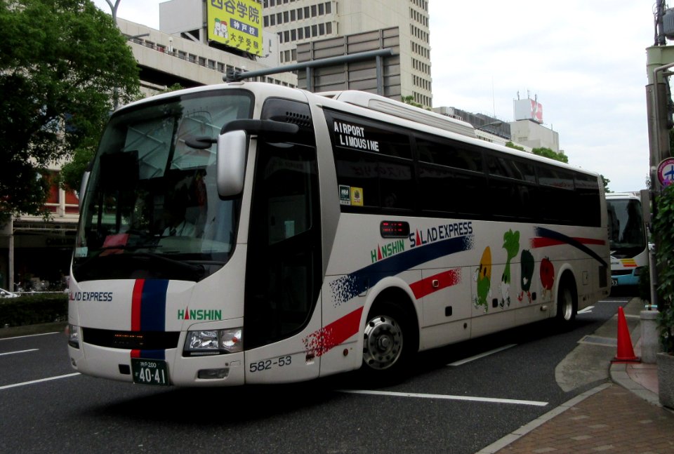 Hanshin Bus 582-53 at Sannomiya Station