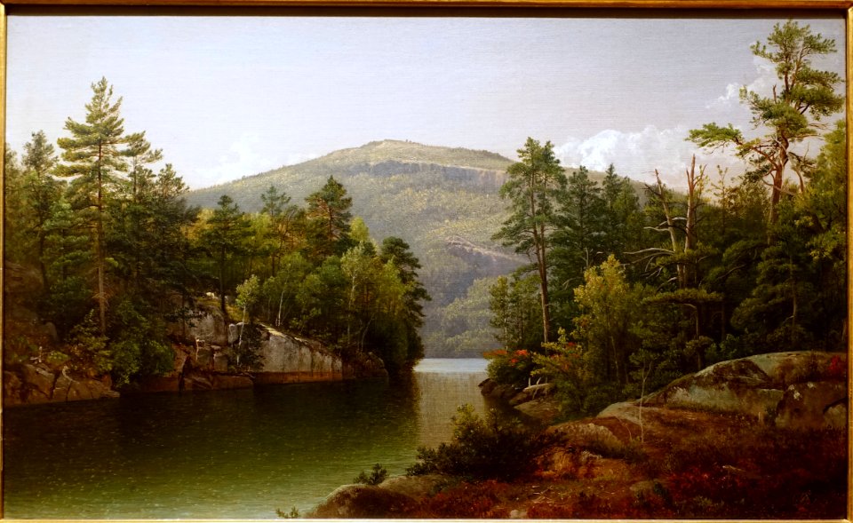 Harbor Island, Lake George, NY, by David Johnson, 1871, oil on canvas - Currier Museum of Art - Manchester, NH - DSC07473