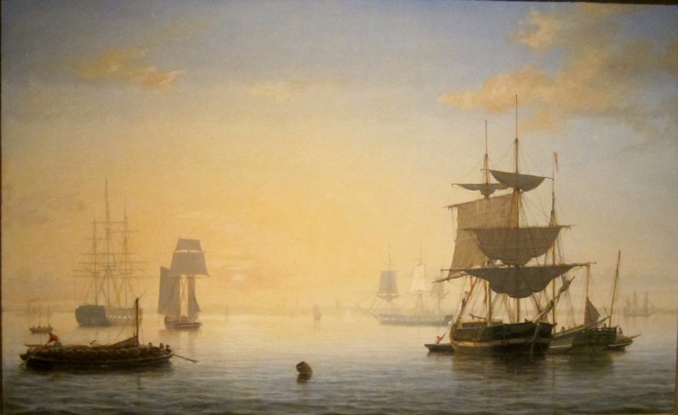 Harbor of Boston, with the City in the Distance by Fitz H. Lane, c, 1846-7