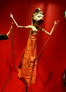 Hanuman, rod puppet (wayang golek), West Java, Indonesia, early to mid 1900s, wood, cloth - Fowler Museum - University of California, Los Angeles - DSC02430