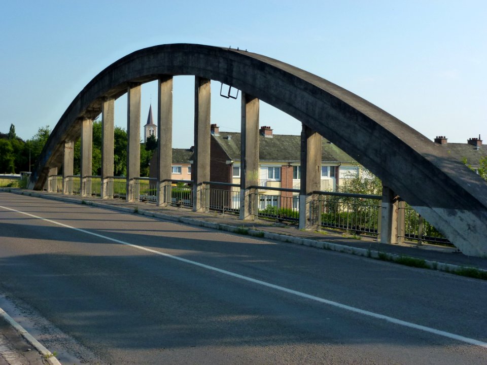 Hasnon (Nord, Fr) pont sur la Scarpe