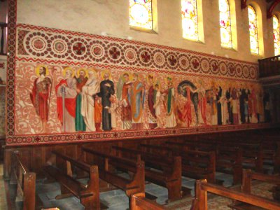 Hasparren (Pyr-Atl, Fr) Chapelle du Sacré-Coeur, mural paints 1
