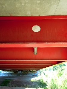 Harthbogen-Brücke bzw. Bauwerk 48.1 der Südumgehung Leipzig als Teil der BAB 38 -Querträger- Anfang Mai 2018