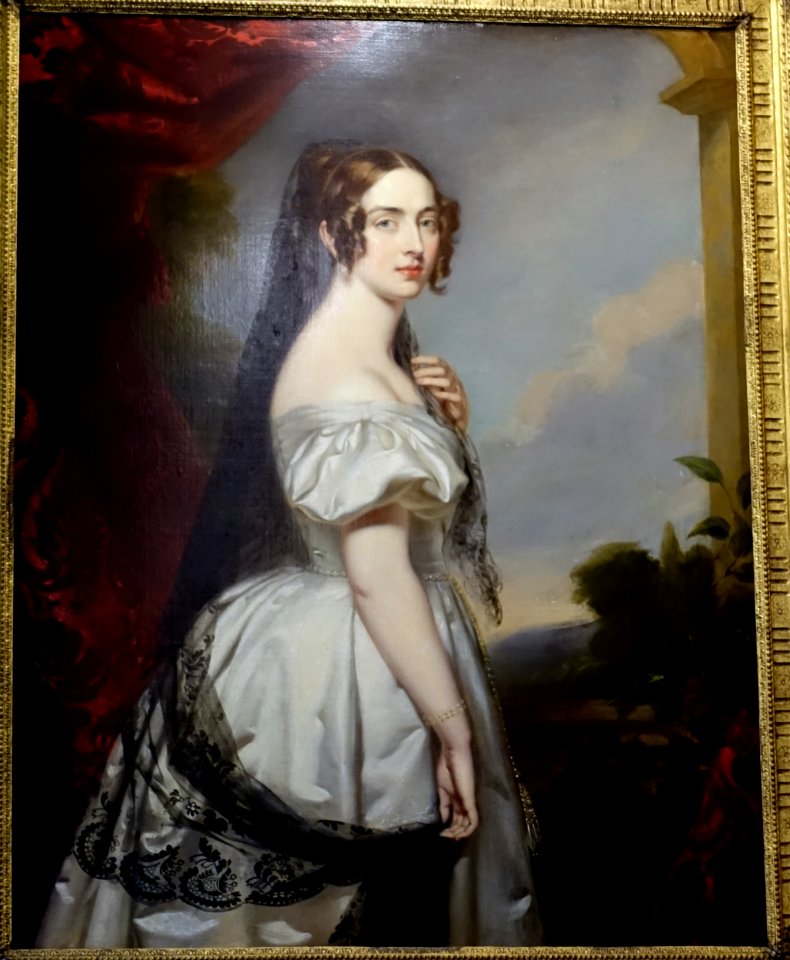 Harriet Marchioness of Clanricarde, by Richard Buckner, 1825, oil on canvas - Cinnamon Drawing Room - Harewood House - West Yorkshire, England - DSC01909