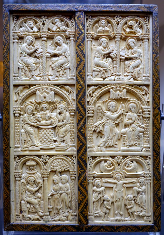 Harrach Diptych (so-called), Court School of Charlemagne, c. 800, ivory - Museum Schnütgen - Cologne, Germany - DSC00102