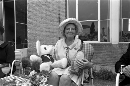 Hare Majesteit bezoekt Zeeland. In IJzendijke krijgt koningin Juliana twee knuff, Bestanddeelnr 921-4485