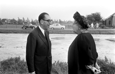 Hare Majesteit bezoekt Oost-Groningen Koningin Juliana en commissaris van de ko, Bestanddeelnr 922-8498