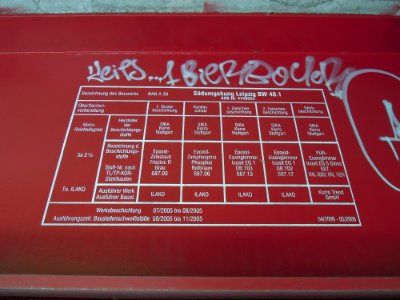 Harthbogen-Brücke bzw. Bauwerk 48.1 der Südumgehung Leipzig als Teil der BAB 38 -Beschichtungsdaten- Anfang Mai 2018