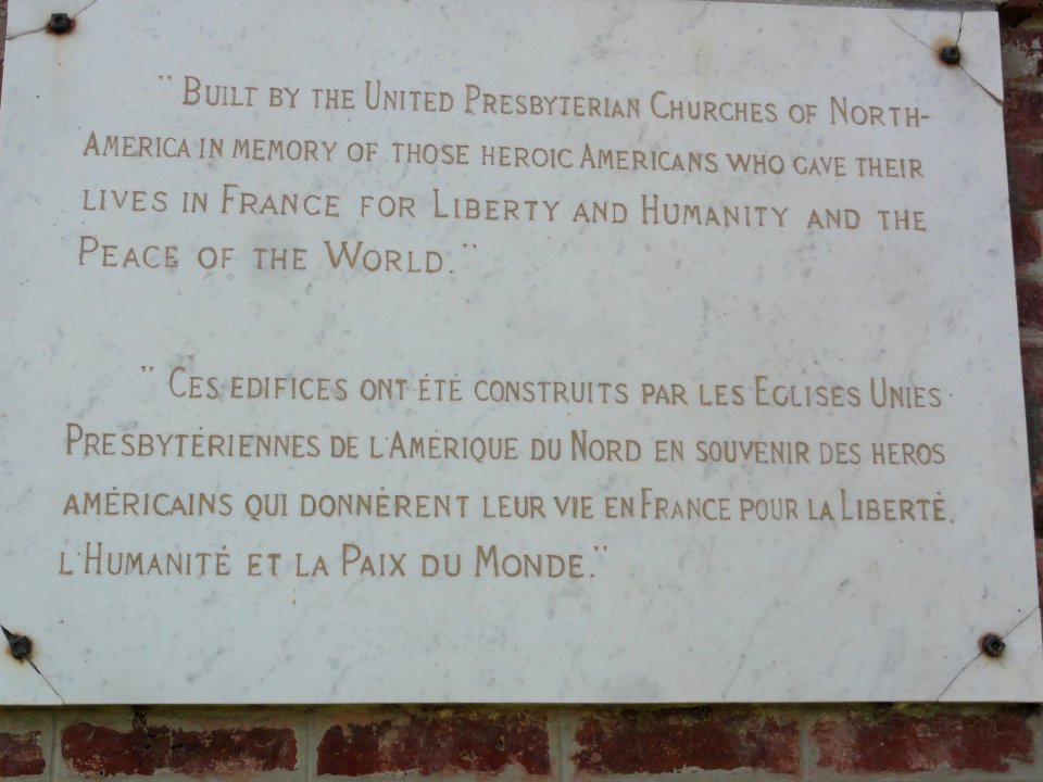 Hargicourt (Aisne) chapelle presbytérien, plaque