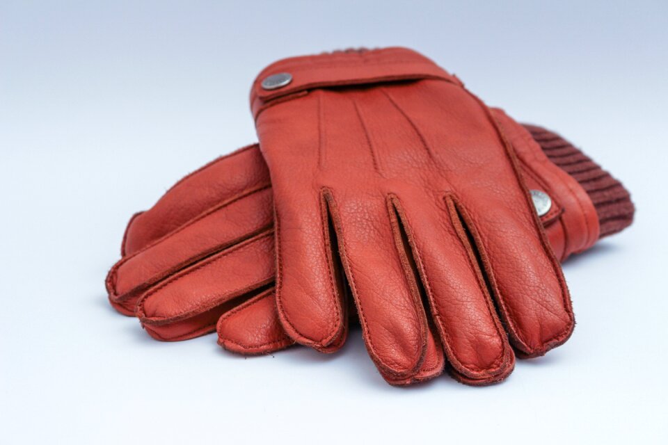Mens leather gloves brown apparel