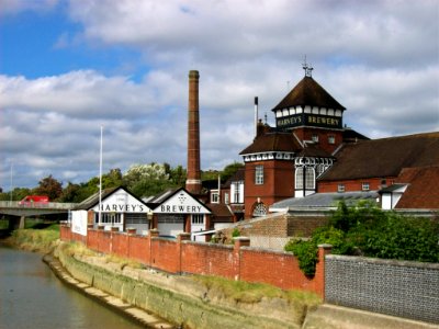 Harveys Brewery, Lewes from bridge