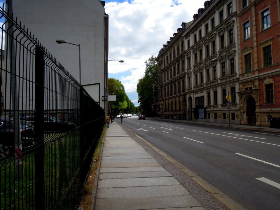 Harkortstraße in Leipzig mit Blick Richtung Süden Mitte Mai 2019