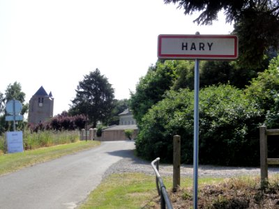 Hary (Aisne) city limit sign