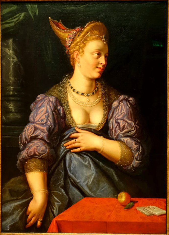 Helen of Troy, by Hendrick Goltzius, 1615, oil on canvas - Currier Museum of Art - Manchester, NH - DSC07318