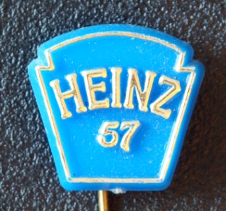 Heinz 57, licht blauw reclame speldje