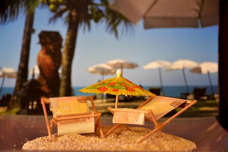 Deck chair folded paper money