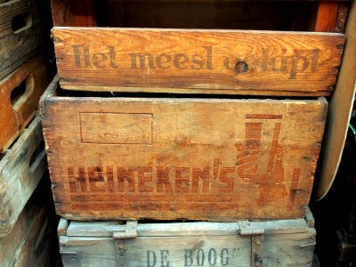 Heinekens houten bier krat, foto 3