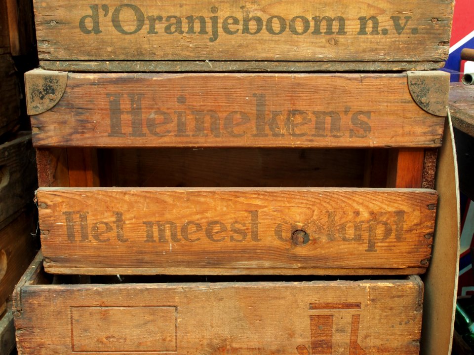 Heinekens houten bier krat, foto 2