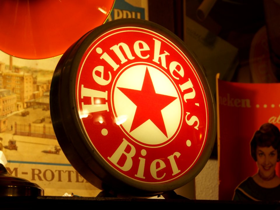 Heinekens Bier lichtreclame