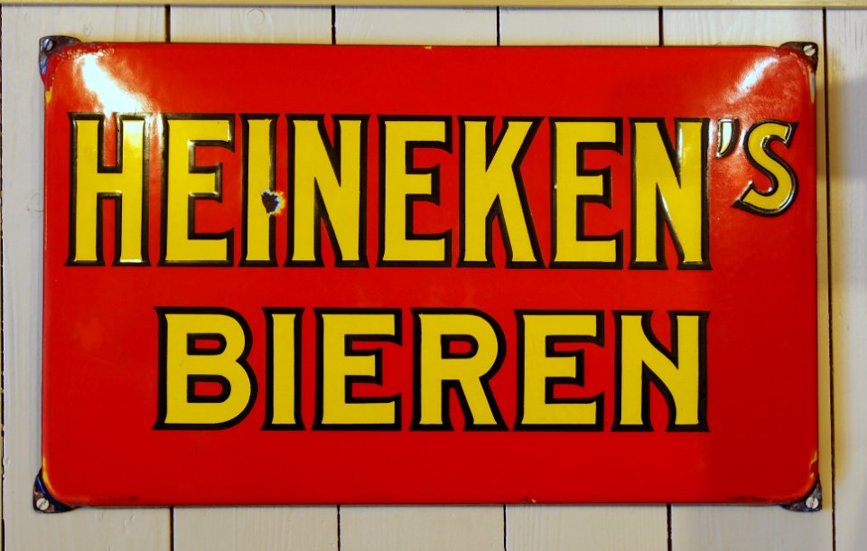 Heinikens bieren emaile reclamebord