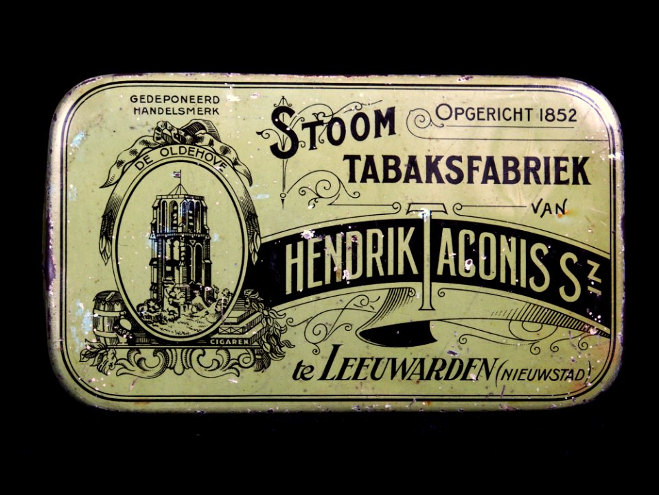Hendrik Taconis Sz te Leeuwarden stoom tabasffabriek blikje, foto1