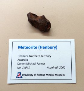 Henbury meteorite, Australia - University of Arizona Mineral Museum - University of Arizona - Tucson, AZ - DSC08504