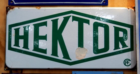 Hektor, emaille reklame bord